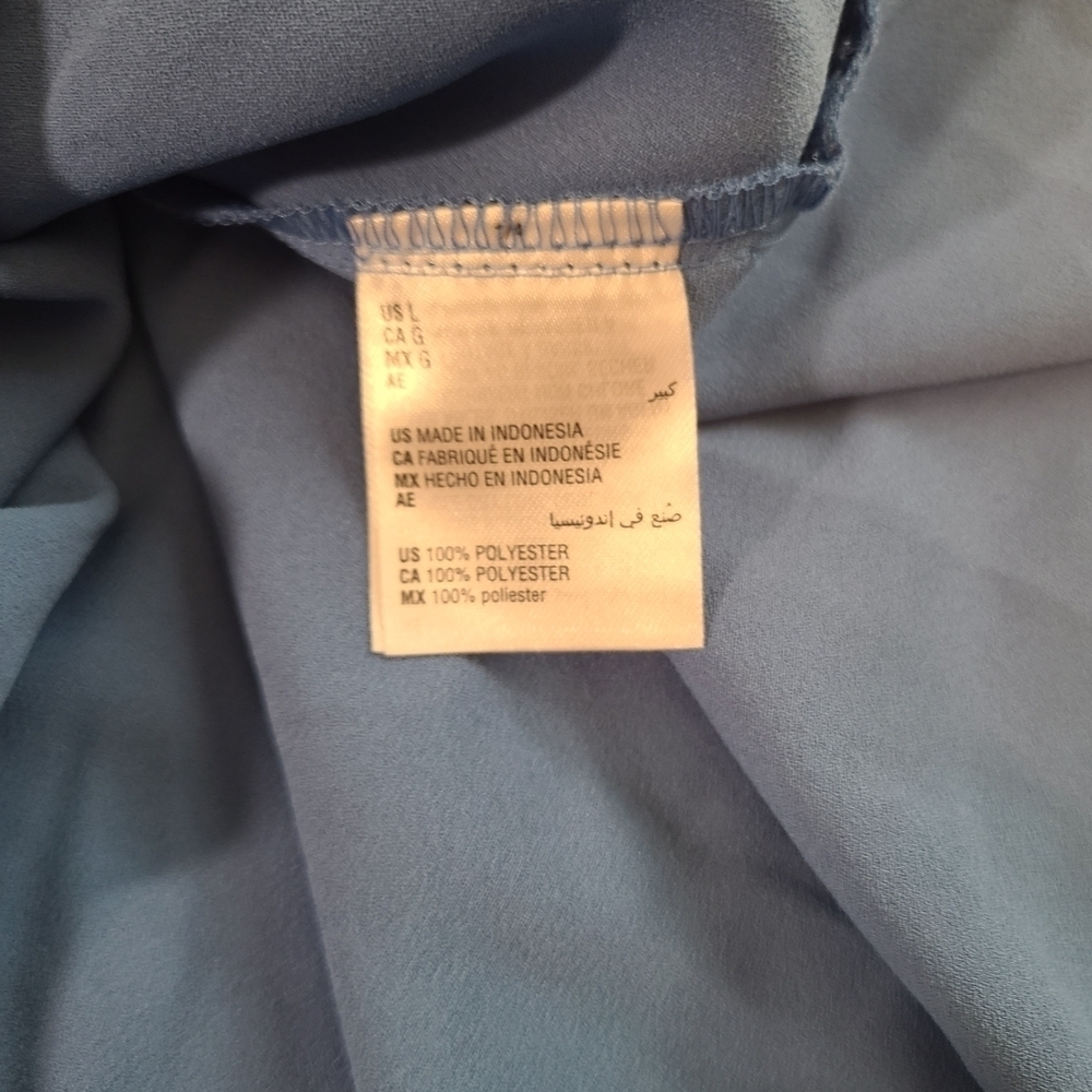 Alfani Cobalt Blue Tunic Pleated V-Neck Women's Long Sleeve Top NWT RV $79 Large - Picture 6 of 12